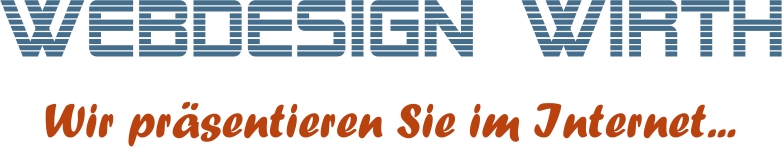 webdesign wirth schriftzug wir präsentieren sie im internet